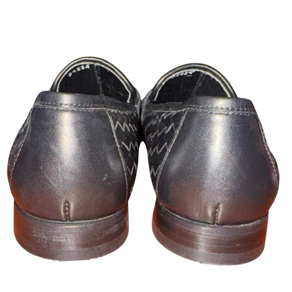 Men’s Vinci Black Woven Leather Loafers Slip-On Dress Shoes Size 39 (6-6.5) main image 6